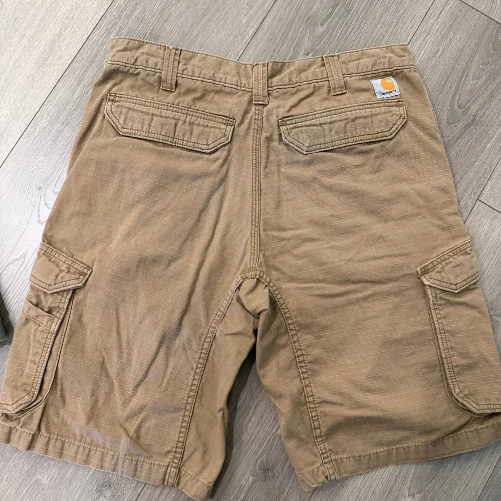 Lot of 3 Carhartt Relaxed Fit Cargo Shorts Mens 34 Blue Green Tan Ripstop Force